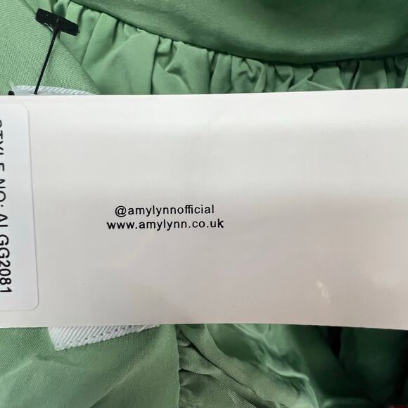 Dolls Kill Amylynn Sara Mini Dress M Green Brocade Bandeau Strapless Party NEW - Picture 12 of 14